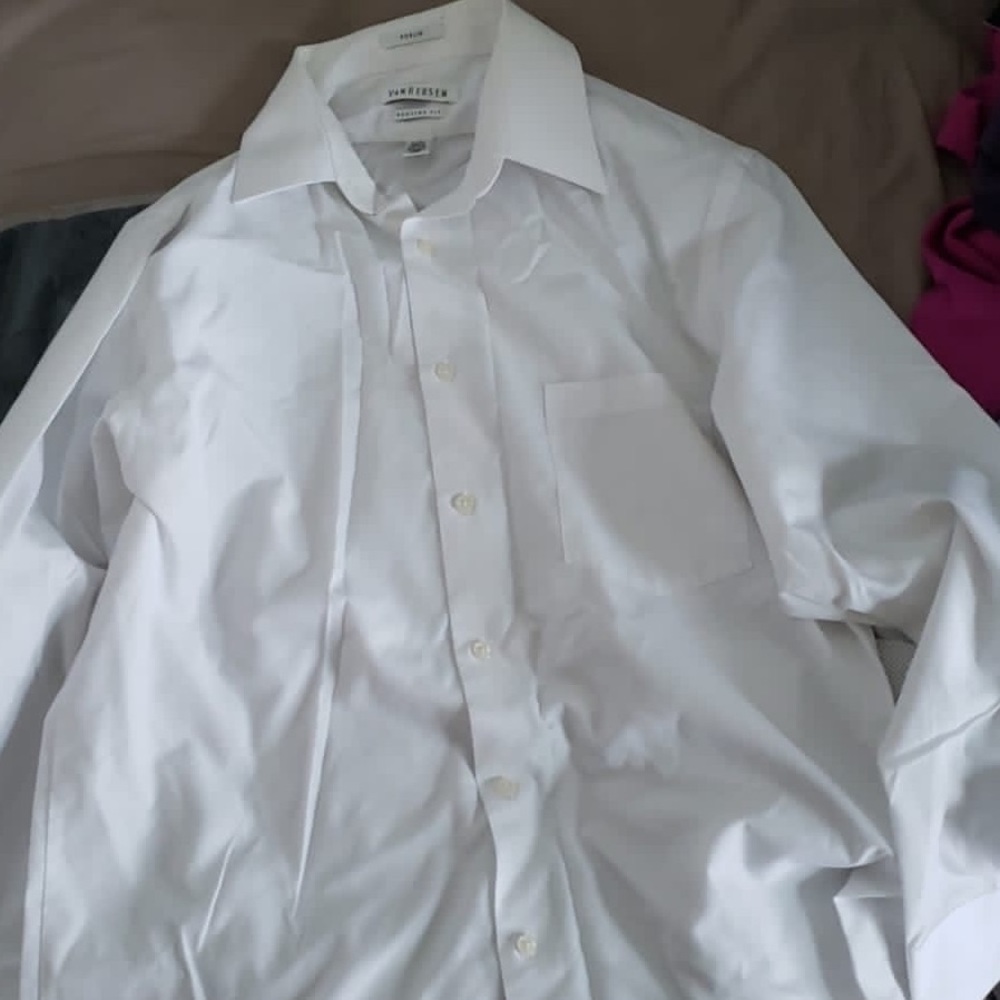 Van heusen poplin reg fit 15 white dress shirt
